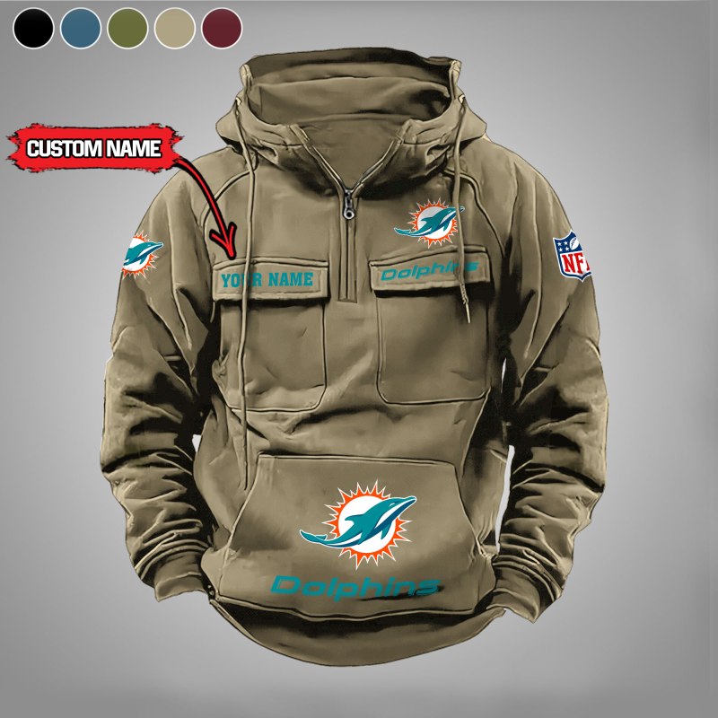 Miami Dolphins Hoodie Khaki