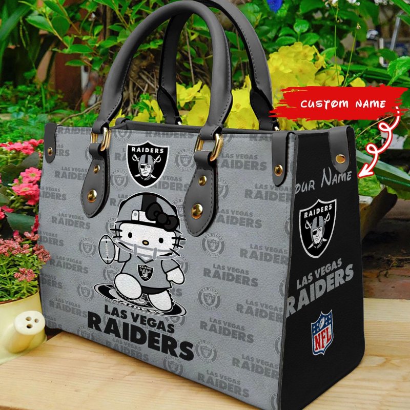 Las Vegas Raiders Personalized Leather Hand Bag