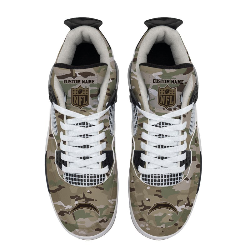 AJ4 Personalized Sneakers for Los Angeles Chargers Fans