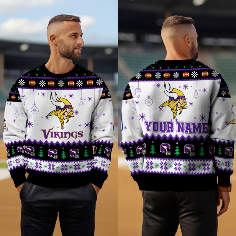 Minnesota Vikings Ugly Christmas Sweater - Outdoor 4