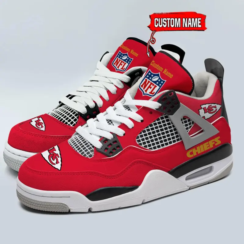Kansas City Chiefs Personalized AJ4 Sneaker Image 1
