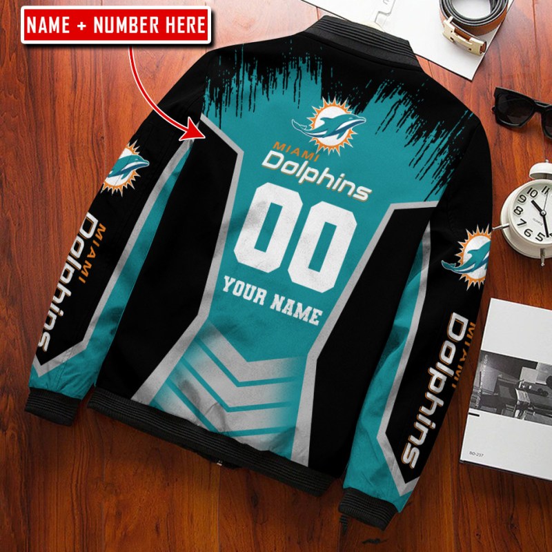 Miami Dolphins Personalized Bomber Jacket 3