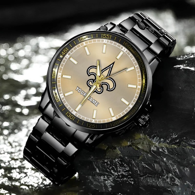New Orleans Saints NFL Personalized Black Watch