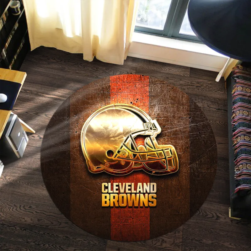 Cleveland Browns Round Rug Detail
