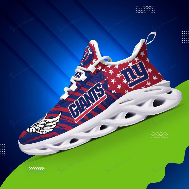 New York Giants Yezy Running Sneakers - Side View