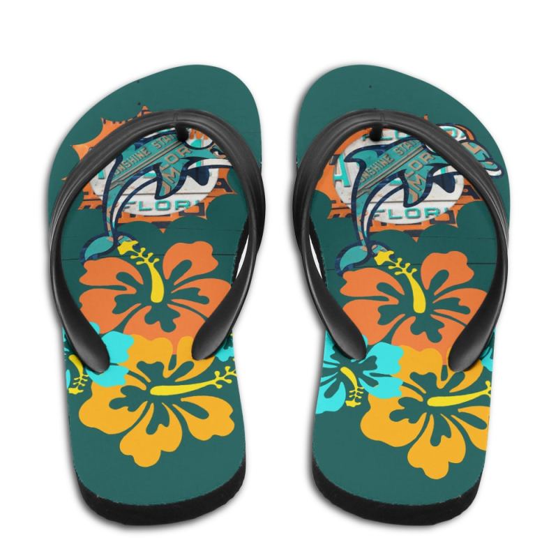 Miami Dolphins Summer Flip Flop Front View