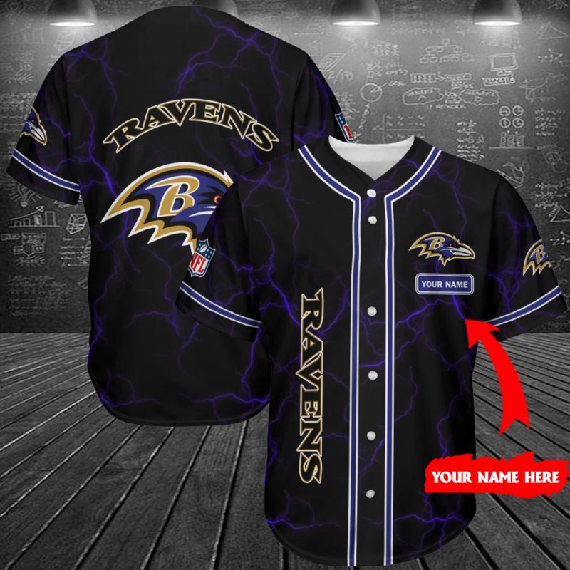 Baltimore Ravens Personalized Baseball Jersey