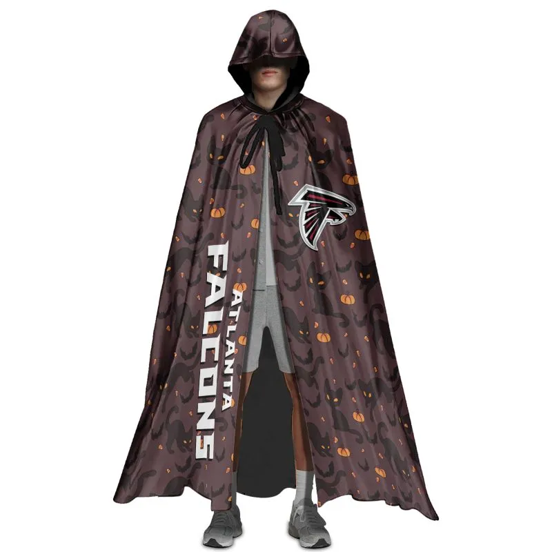 Atlanta Falcons Black Cat Pattern Halloween Cloak
