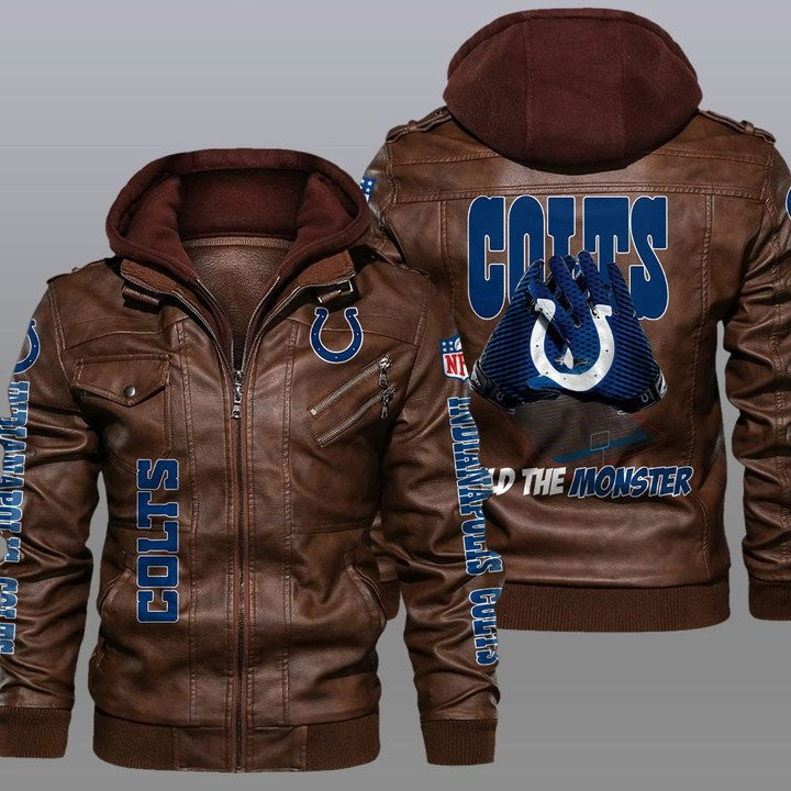 Indianapolis Colts Leather Jacket - Back View