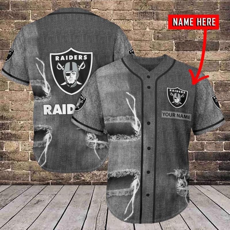 Las Vegas Raiders Personalized Baseball Jersey