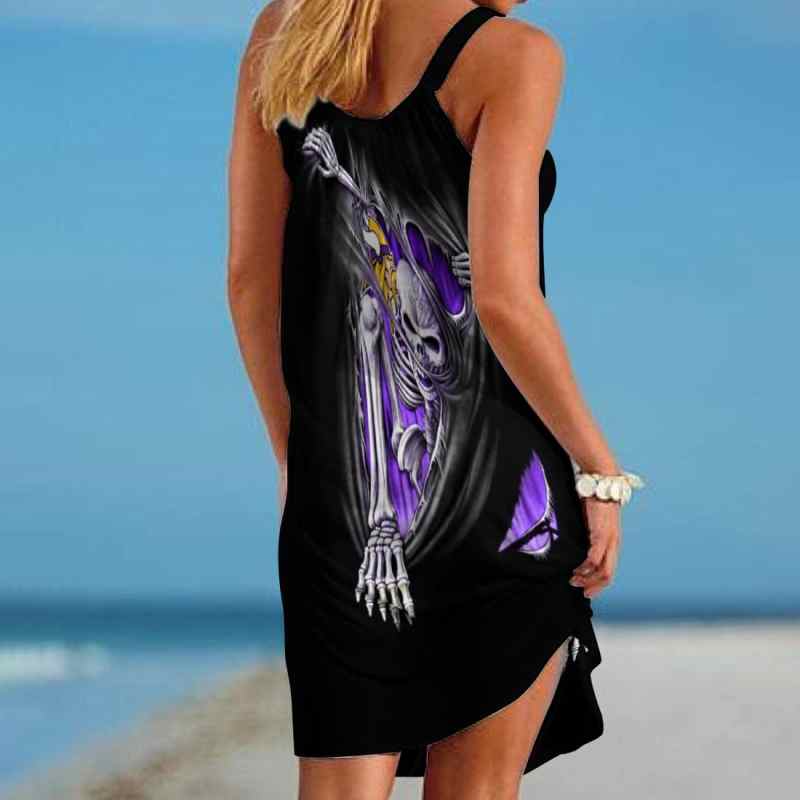 Minnesota Vikings Beach Dress Back View