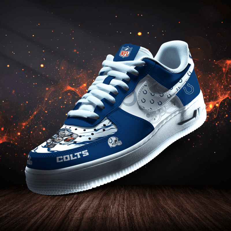 Indianapolis Colts Personalized AF1-1 Logo Pattern Sneakers