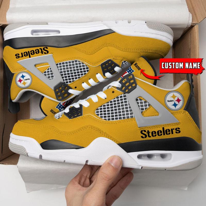 Pittsburgh Steelers Personalized AJ4 Sneaker Image 3