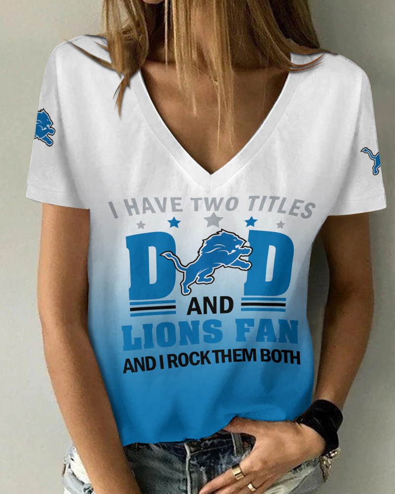 Detroit Lions V-neck Women T-shirt Main