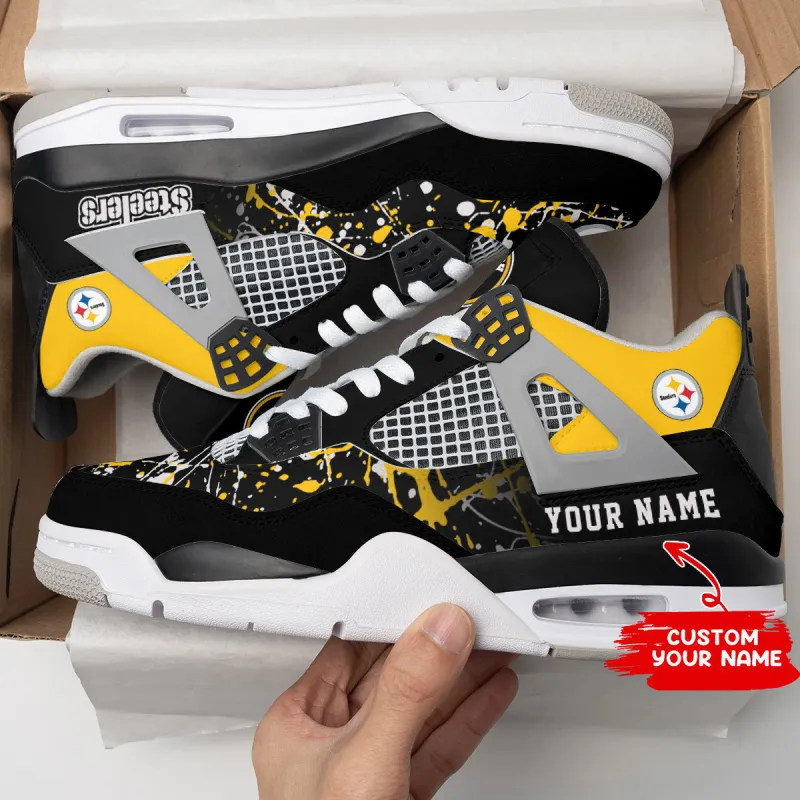 Pittsburgh Steelers Personalized AJ4 Sneaker