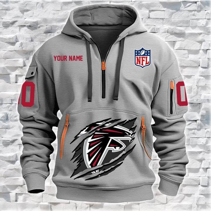 Atlanta Falcons Quarter Zip Hoodie Front View