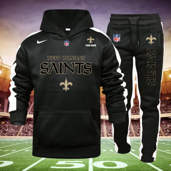New Orleans Saints Personalized Hoodie and Sweatpants Set Image 3
