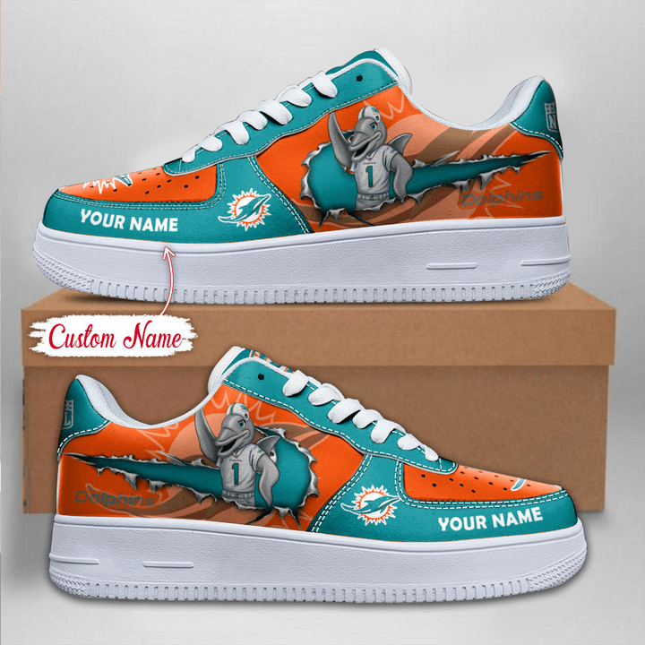 Miami Dolphins Air Force 1 Sneaker Side View