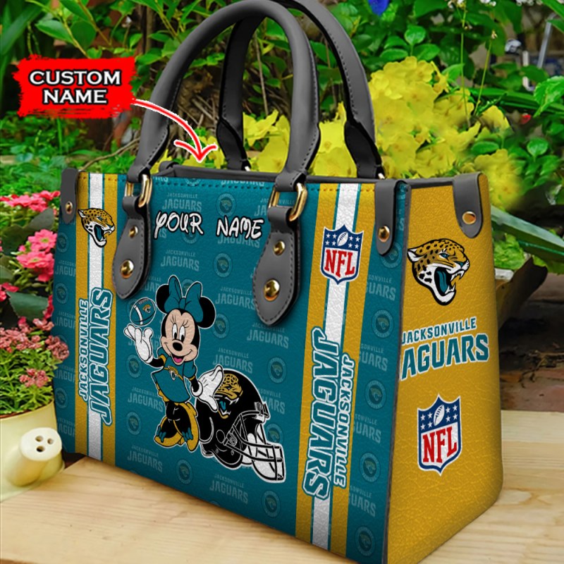 Jacksonville Jaguars Personalized Leather Hand Bag