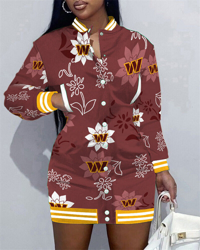 Washington Commanders Women Button Down Jacket Dress