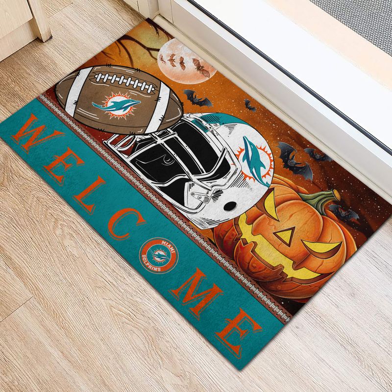 Miami Dolphins Halloween Doormat - Side View