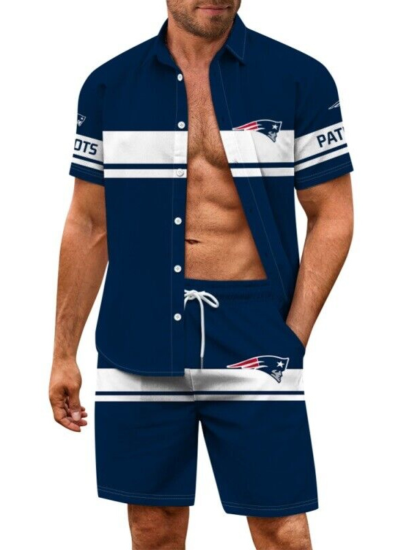 New England Patriots Hawaiian Shirt and Shorts Combo