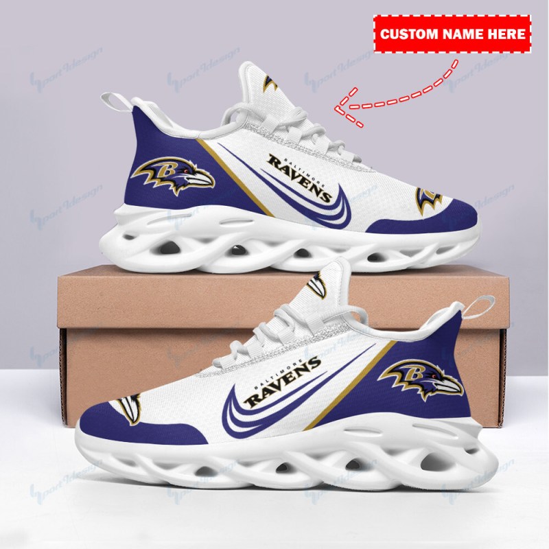 Baltimore Ravens Personalized Yezy Running Sneakers Front View