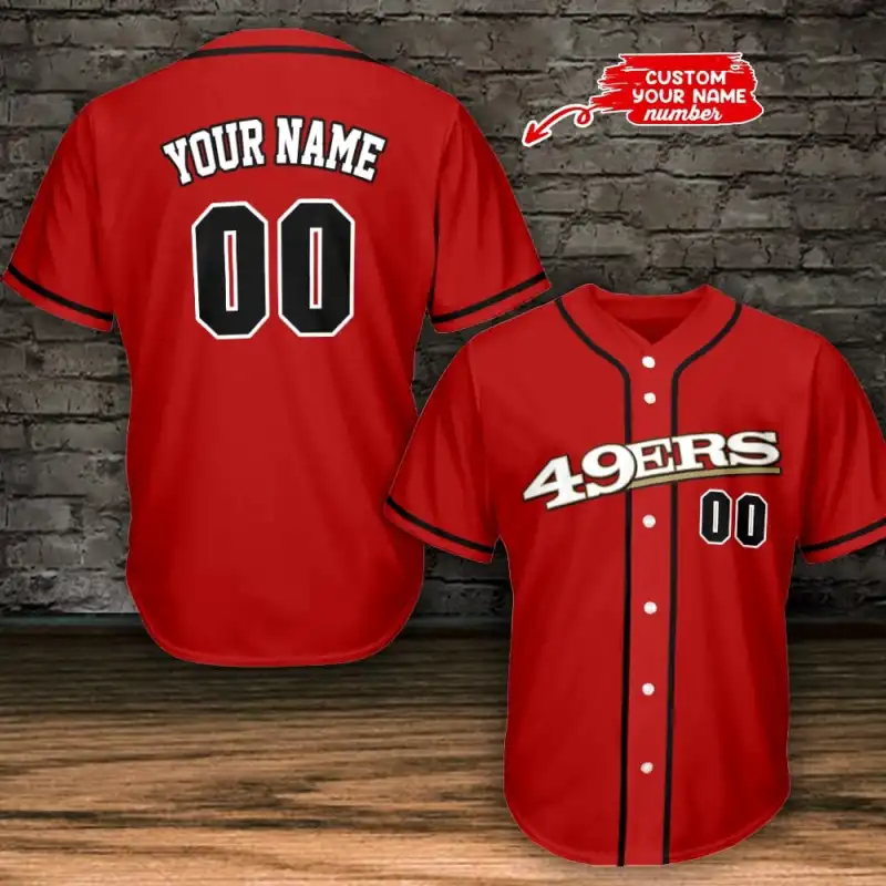 San Francisco 49ers Baseball Jersey Red