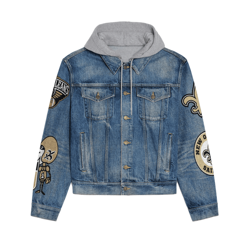 Back of New Orleans Saints Denim Jacket