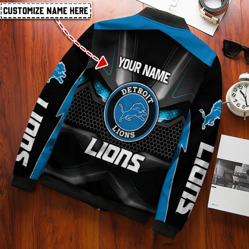 Detroit Lions Personalized Bomber Jacket BG533