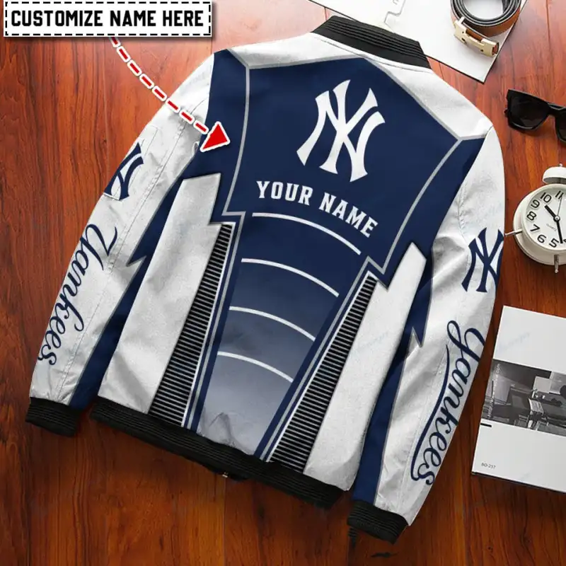 New York Yankees Personalized Bomber Jacket Side View