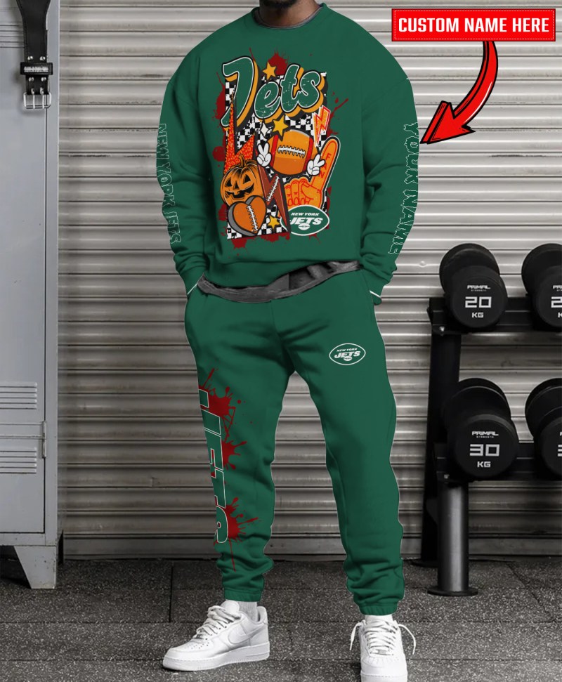 New York Jets Halloween Collection Unisex Sweatshirt And Sweatpants Set