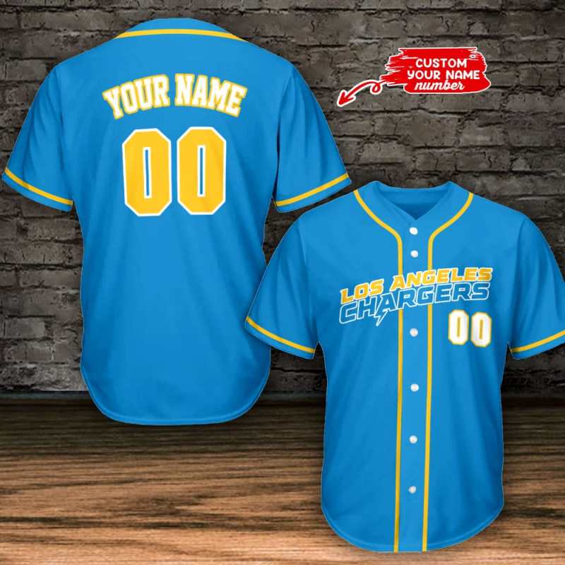 Los Angeles Chargers Blue Baseball Jersey