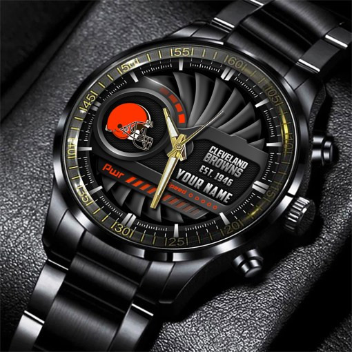 Cleveland Browns Black Fashion Watch Image 1