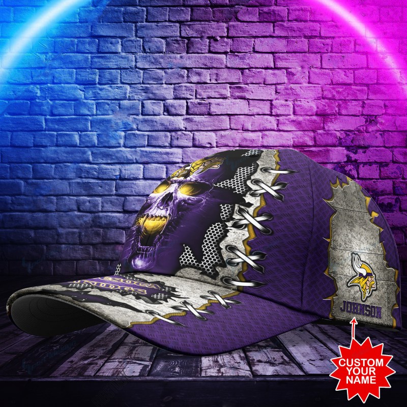 Minnesota Vikings Personalized Classic Cap - Side View