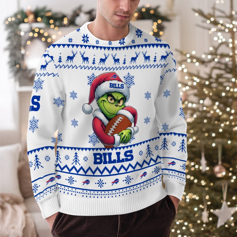 Buffalo Bills Ugly Christmas Sweater Outdoor View 1