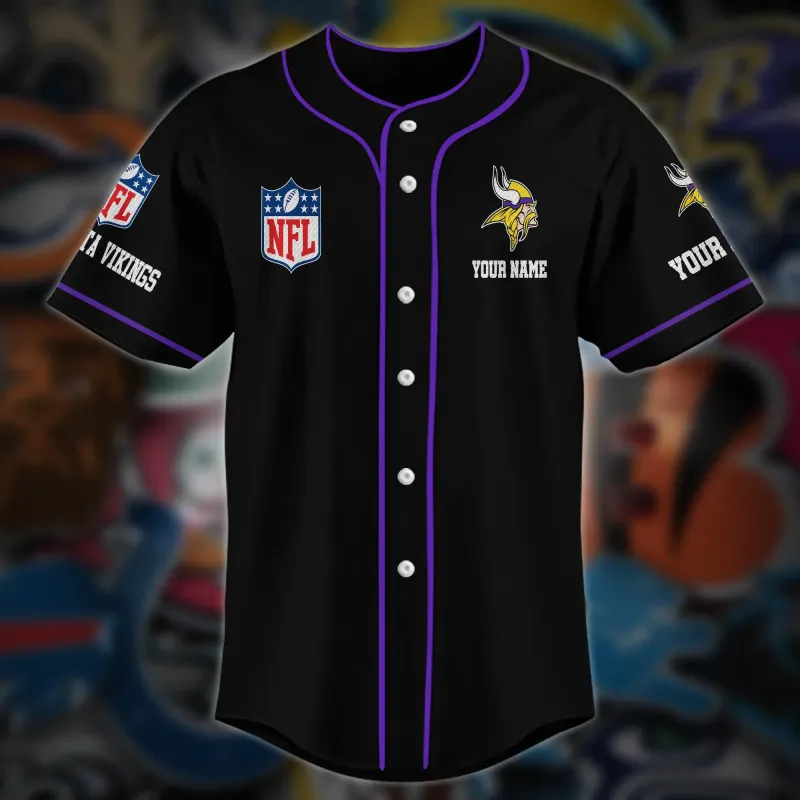 Custom Minnesota Vikings Baseball Shirt