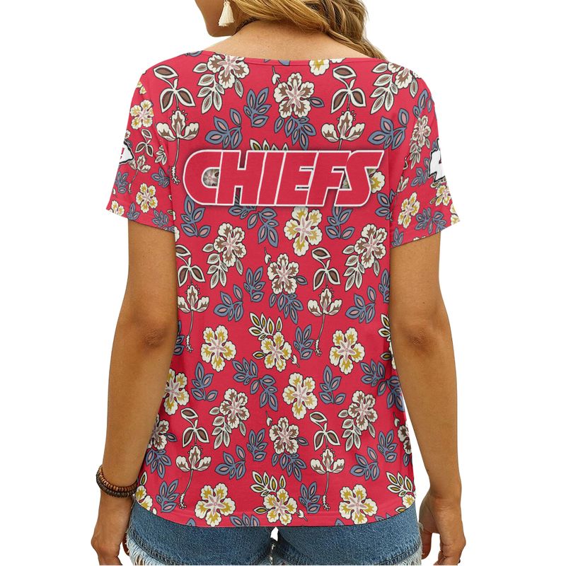 Kansas City Chiefs Flower Pattern T-shirt
