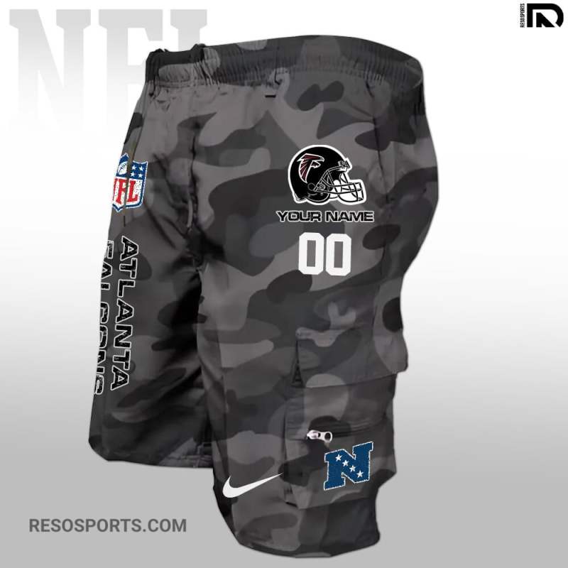 Atlanta Falcons Personalized Multi-Pockets Man Shorts - Back View