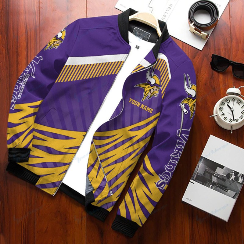 Minnesota Vikings Bomber Jacket Back