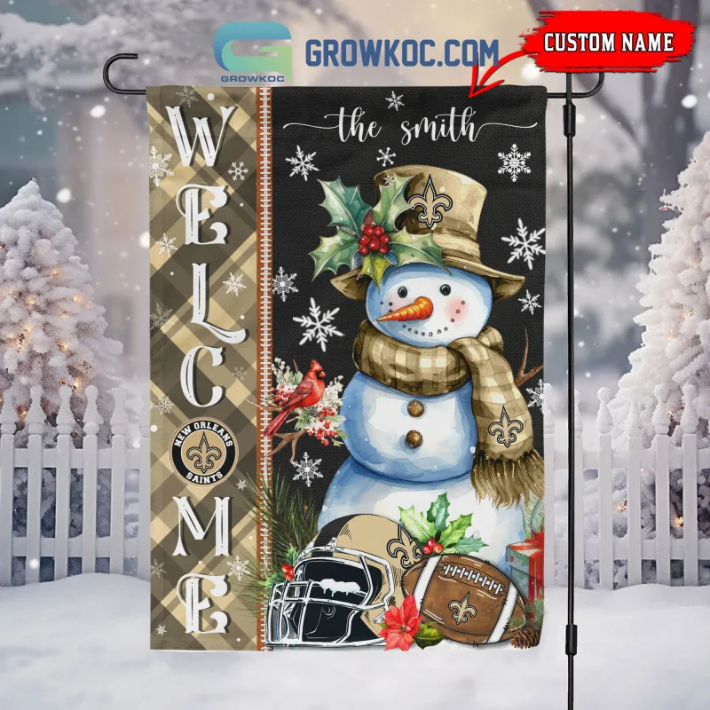 New Orleans Saints Football Snowman Flag