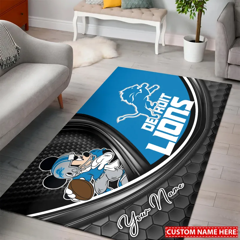 Detroit Lions Personalized Rectangle Rug