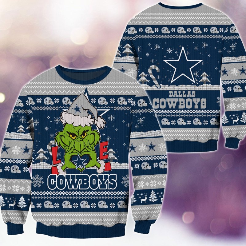 Dallas Cowboys Christmas Sweater Front View
