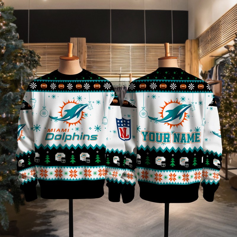 Miami Dolphins Full Ugly Christmas Sweater