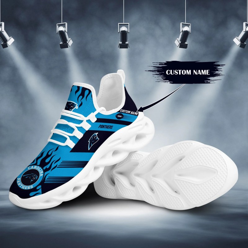 Carolina Panthers Yezy Sneakers Front View