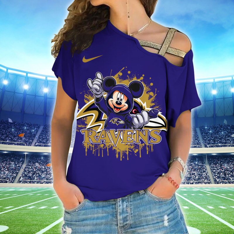 Baltimore Ravens One Shoulder Shirt Front