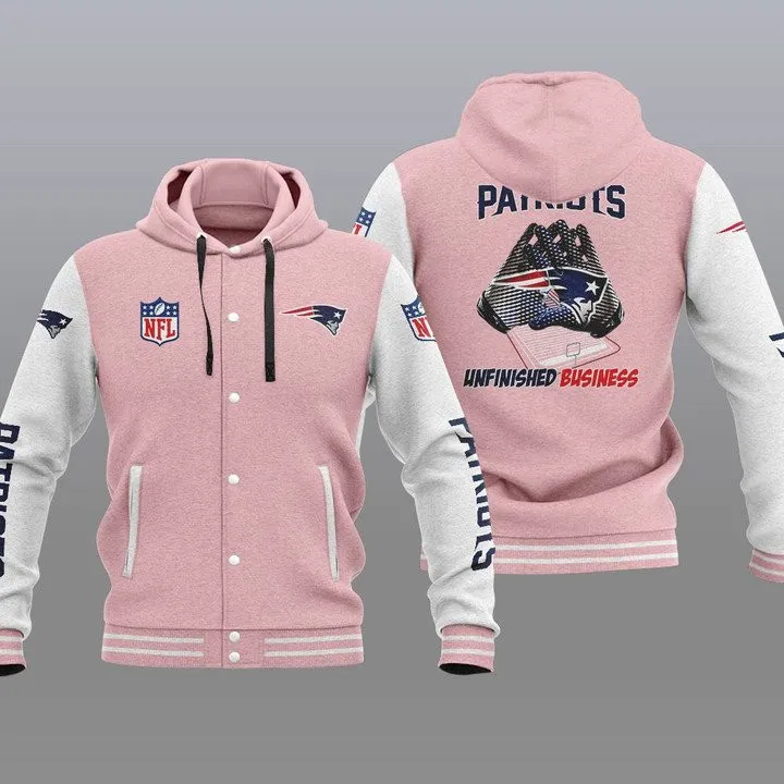 New England Patriots Hooded Baseball Jacket