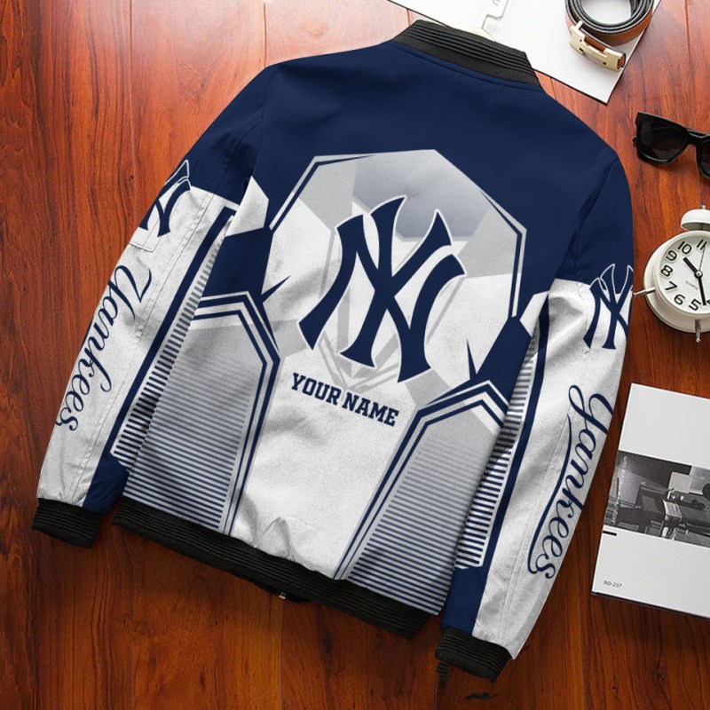 New York Giants Personalized Bomber Jacket Back
