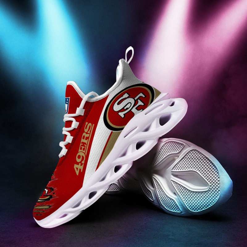 San Francisco 49ers Yezy Running Sneakers Back View