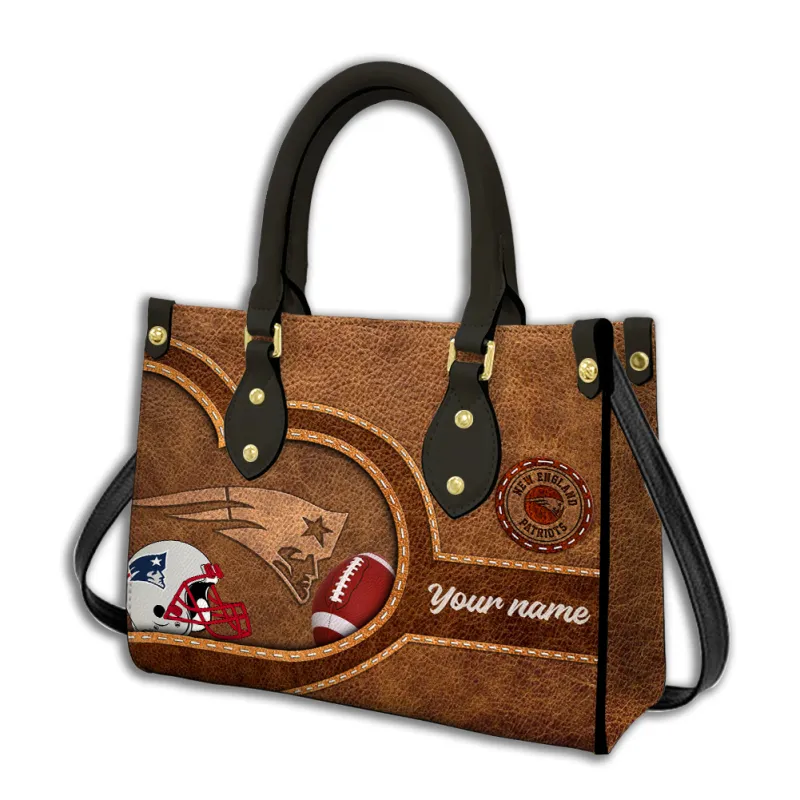 New England Patriots Personalized Leather Hand Bag Image 1